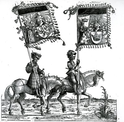 Two Knights, from the Triumphal Procession of the Emperor Maximilian I, c.1517 by Hans Burgkmair